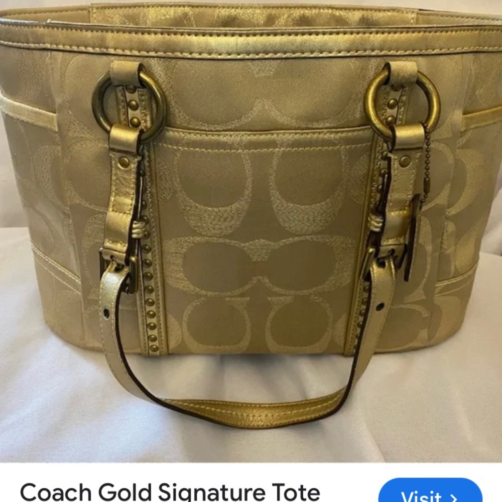 Coach Metallic Gold Tote